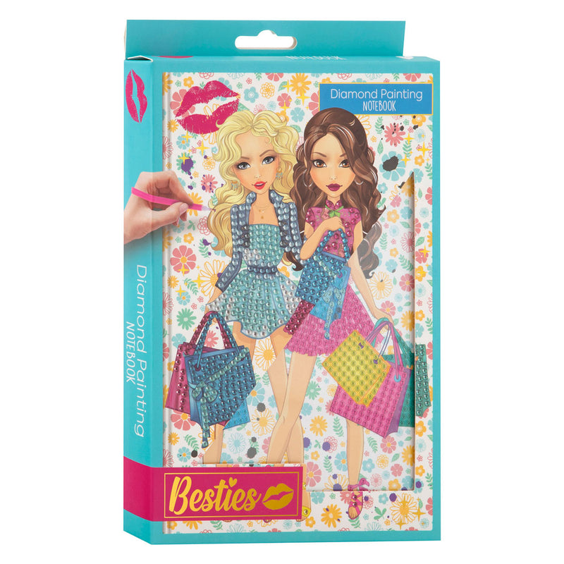Creative craft group besties diamond painting notitieboek - blauw