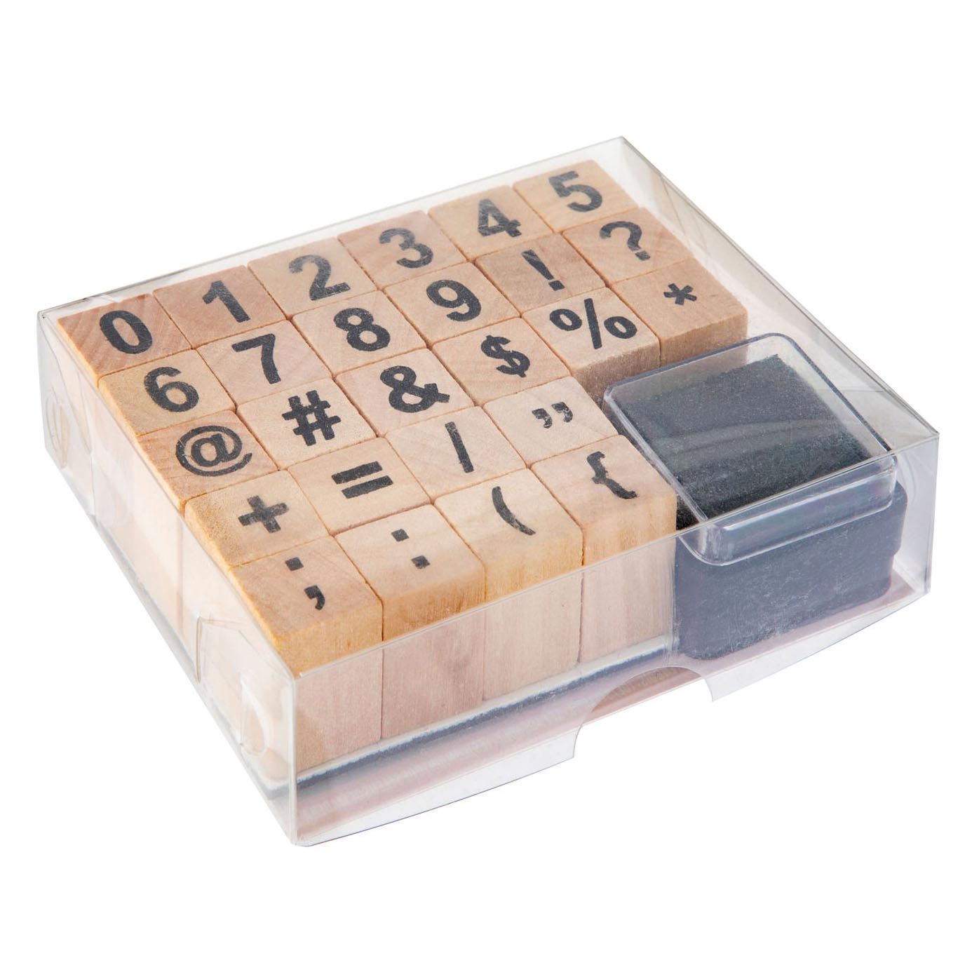 Set di francobolli in legno - Simboli di figure, 27dlg.