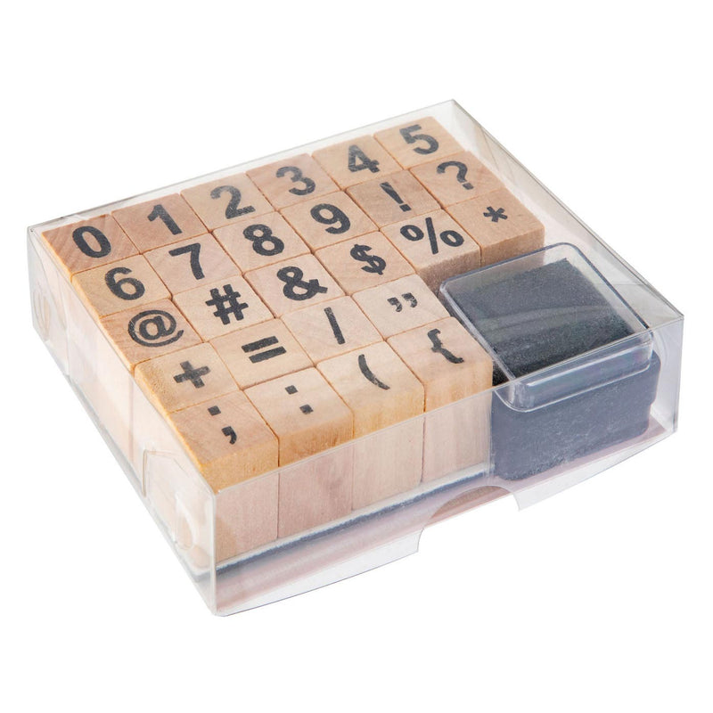 Set di francobolli in legno - Simboli di figure, 27dlg.