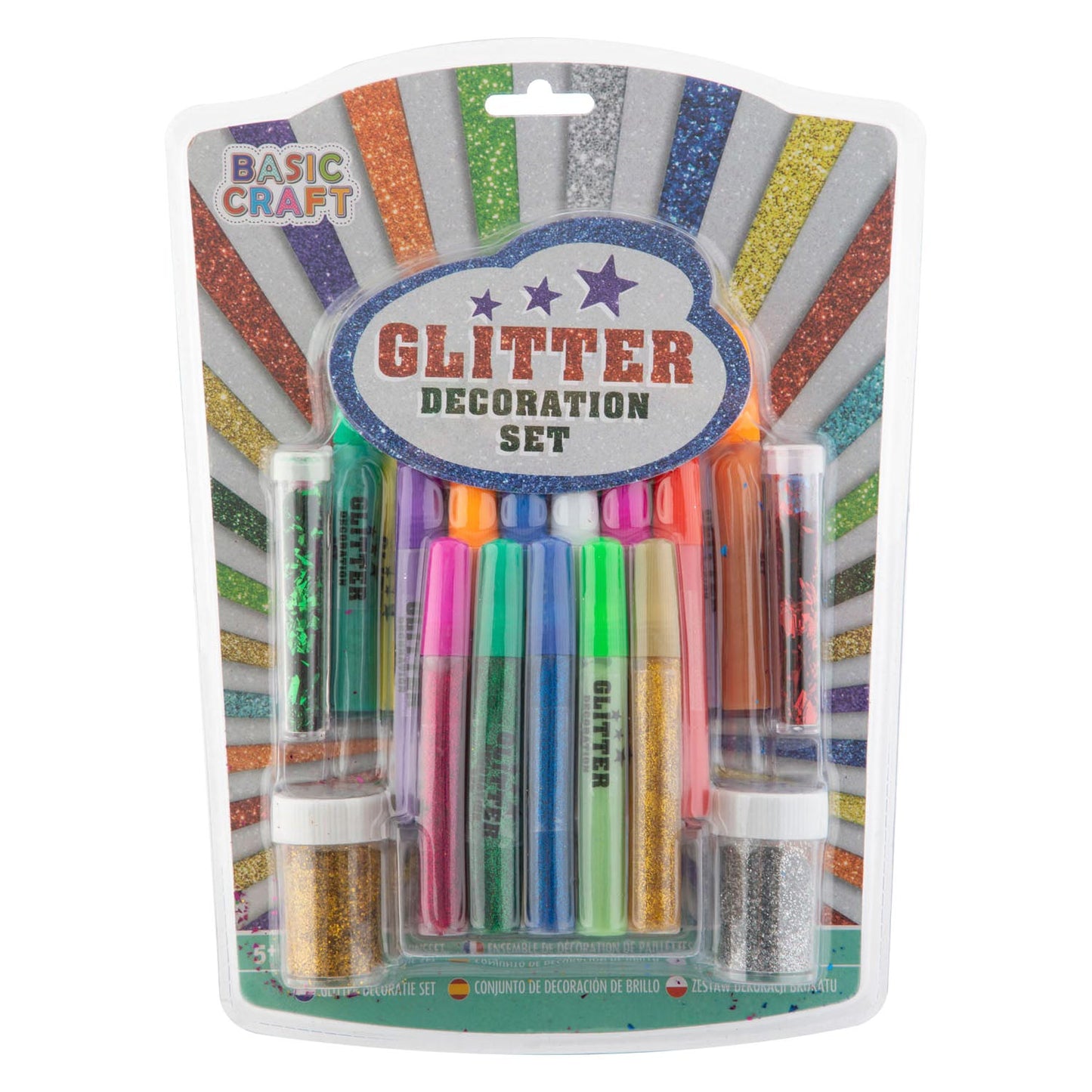 Set decorativo glitter, 17dlg.