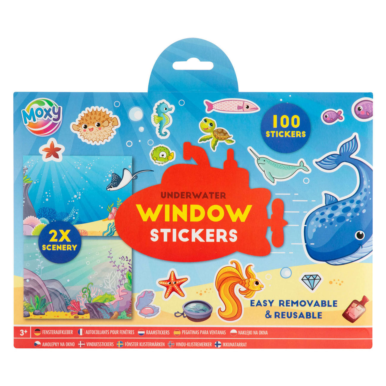 Creative Craft Group Window Stickers con 2 escenas de calcomanías Submarina World, 100.