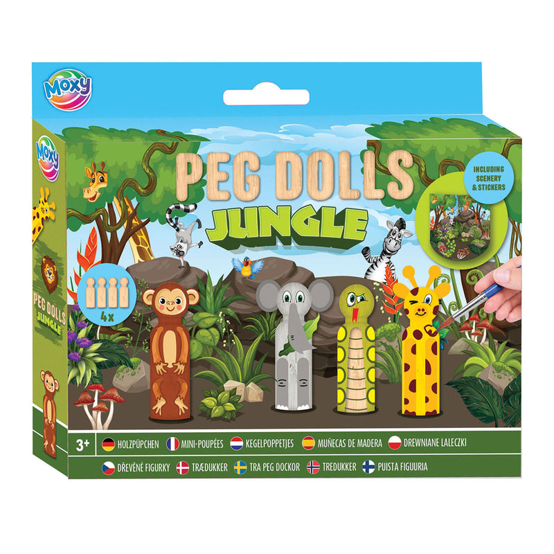 Creative Craft Group de madera de madera Dolls Craft Set Jungle