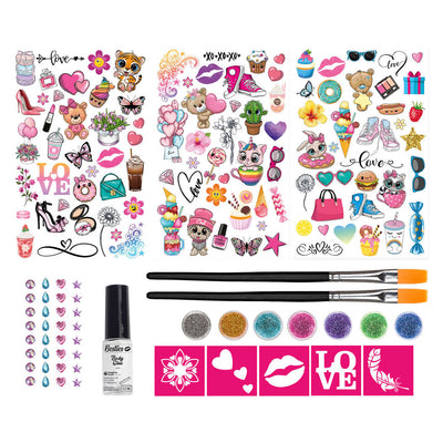 Set da tatuaggi glitter besties