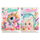 Creative craft group glitter kleur en stickerboek eenhoorn zeemeermin - afbeelding 1