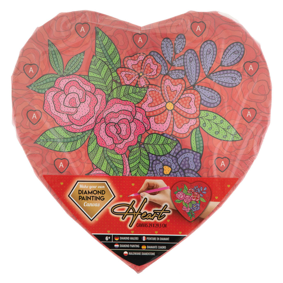 Lienzo de corazón de pintura de diamante de grupo de manualidades creativas
