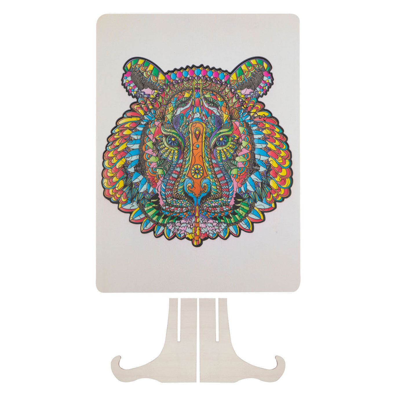 Gruppo artigianale creativo in legno puzzle tigre 130st.