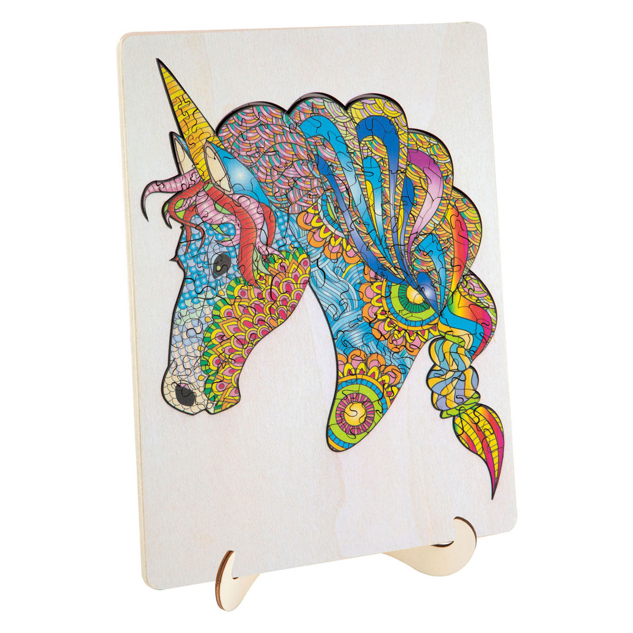 Gruppo di artigianato creativo in legno jegin puzzle unicorno, 137st.