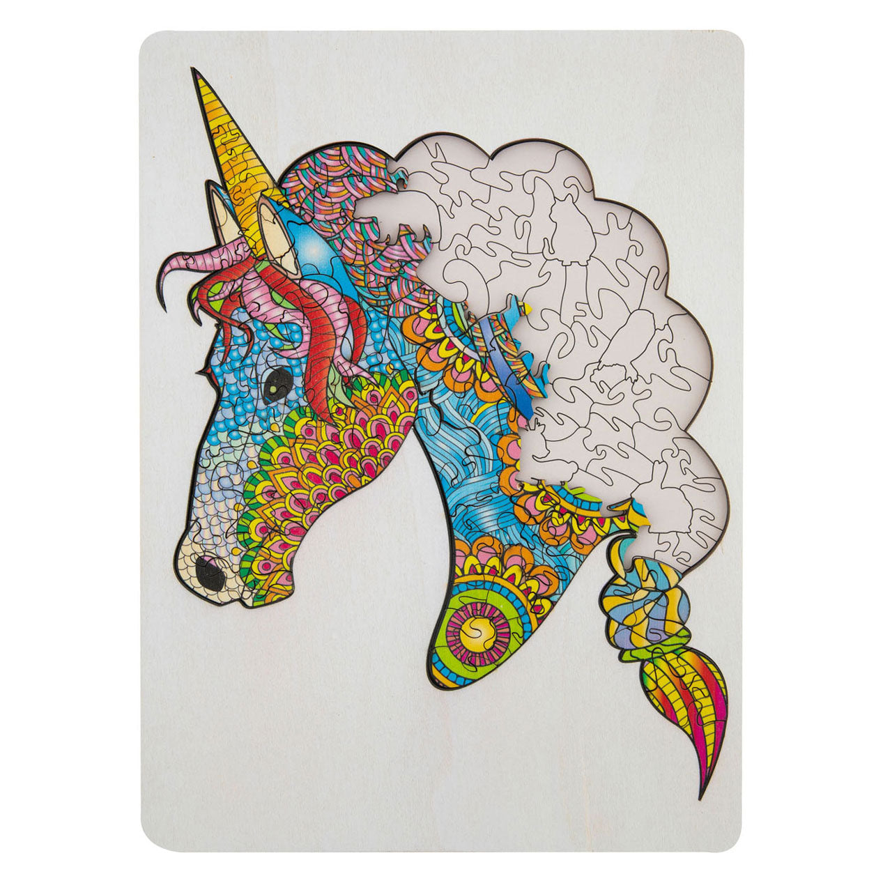 Gruppo di artigianato creativo in legno jegin puzzle unicorno, 137st.