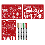 Creative craft group kerst raamsjablonen set met raamstiften - afbeelding 1