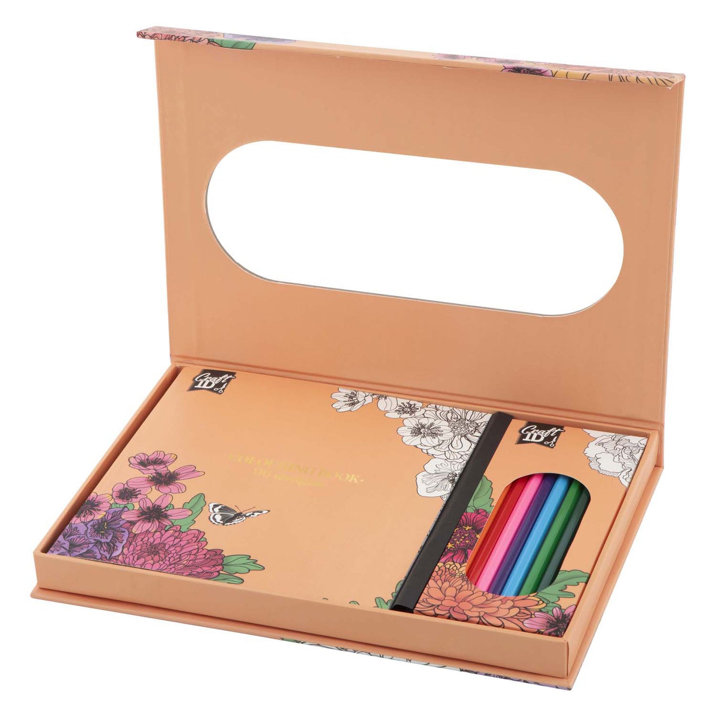 Creative craft group kleurset bloemen met 10 kleurpotloden