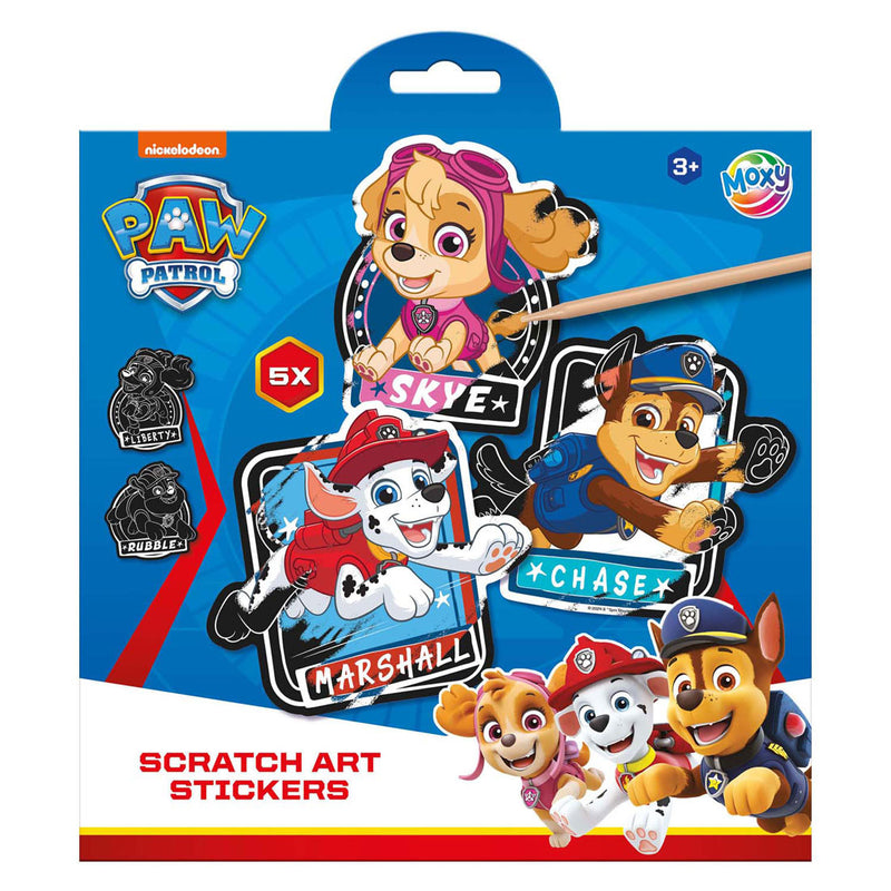 Gruppo di artigianato creativo adesivi per art di scratch Paw Patrol, 6dlg.