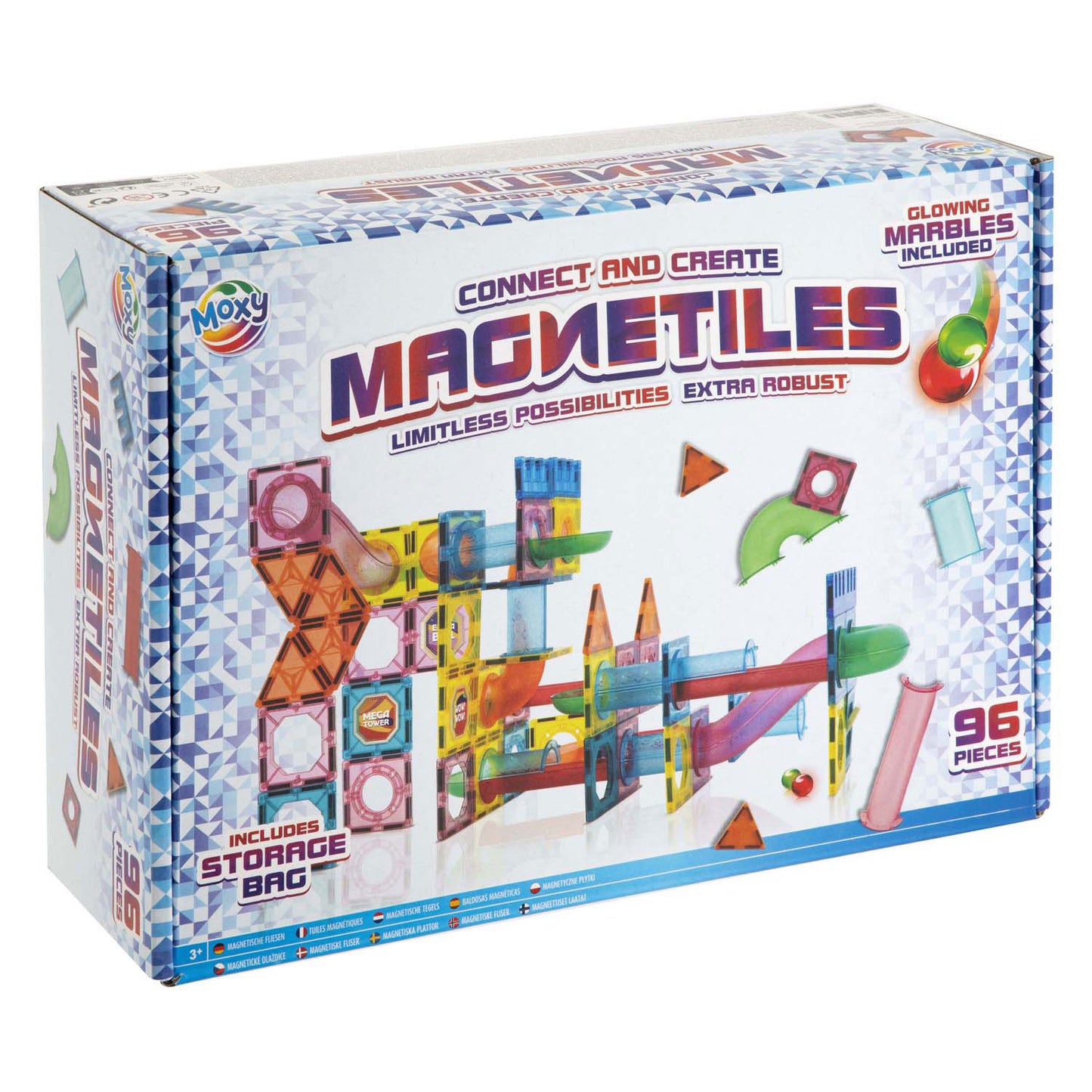 Toyes de construcción creative artesanía Juguetes magnéticos XL con bolsa de almacenamiento, 96dlg.