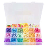 Creative craft group pony beads accessoires in opbergdoos, 18 kleuren - afbeelding 1