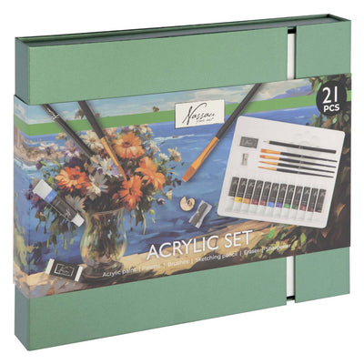 Creative craft group aquarel art verf- en tekenset, 21dlg.