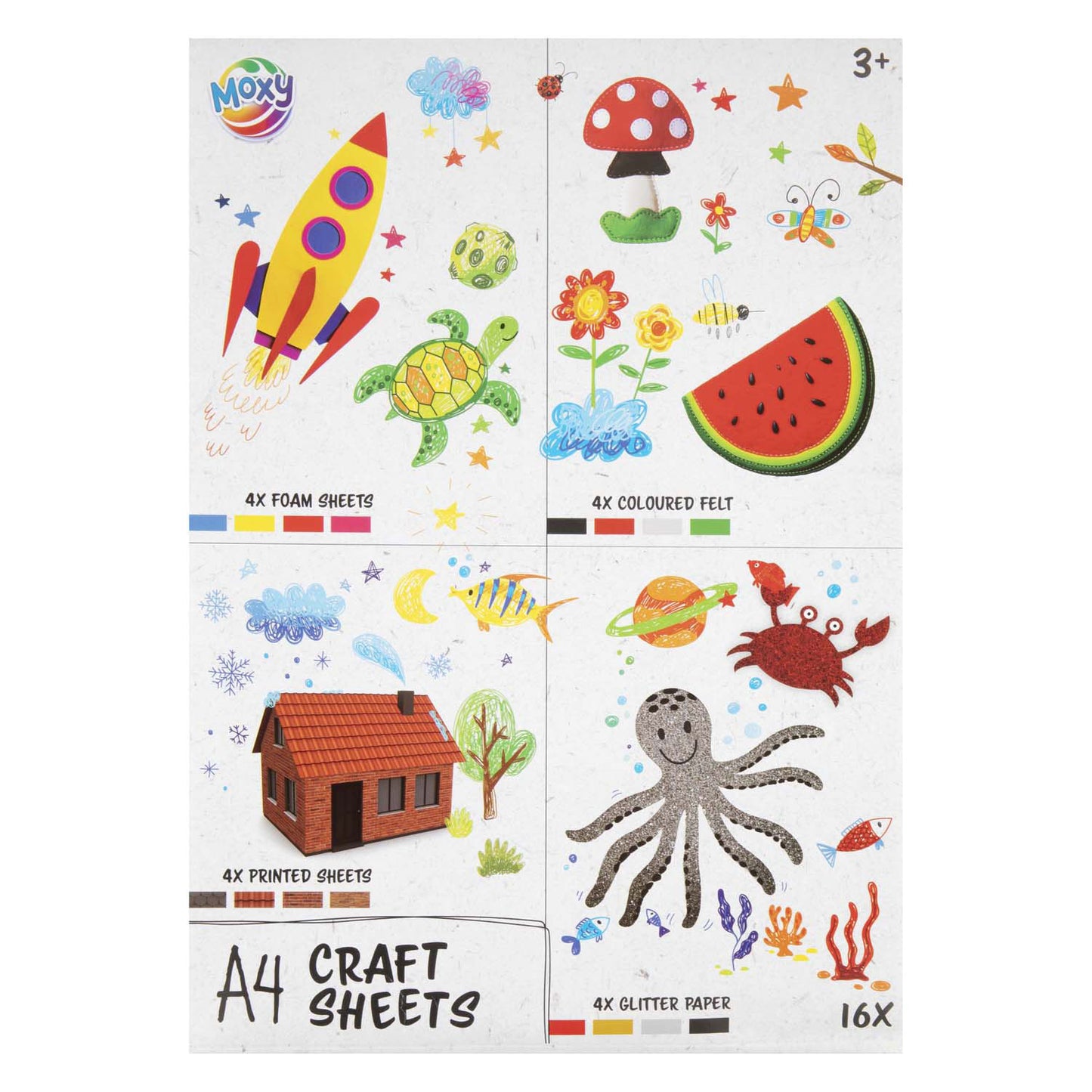 Hobbyheets a4 16 piezas de espuma de fieltro brillo