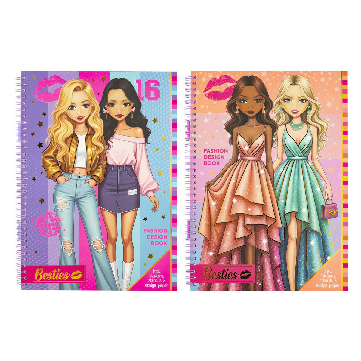 Libro de diseño de moda de las mejores amigas del grupo de manualidades creativas a4 con accesorios