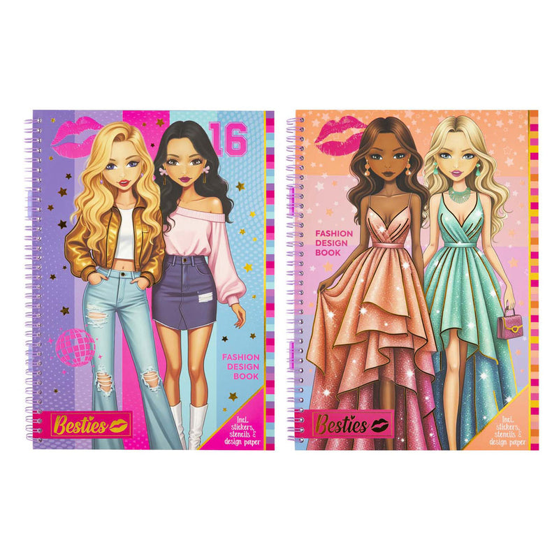 Libro di design di moda di Creative Craft Group Besties, formato A4, con accessori
