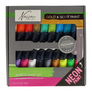 Creative craft group acrylverf fluor en metallic kleuren, 18x36 ml - afbeelding 1