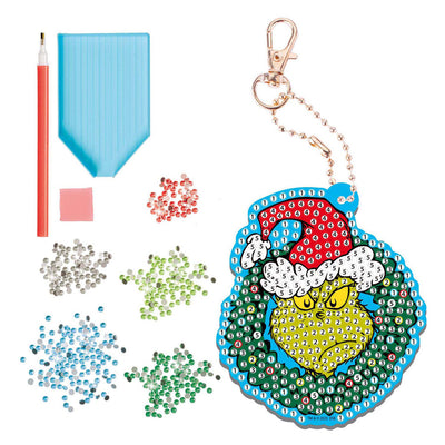Portachiavi con pittura a diamante del gruppo artigianale creativo Il Grinch