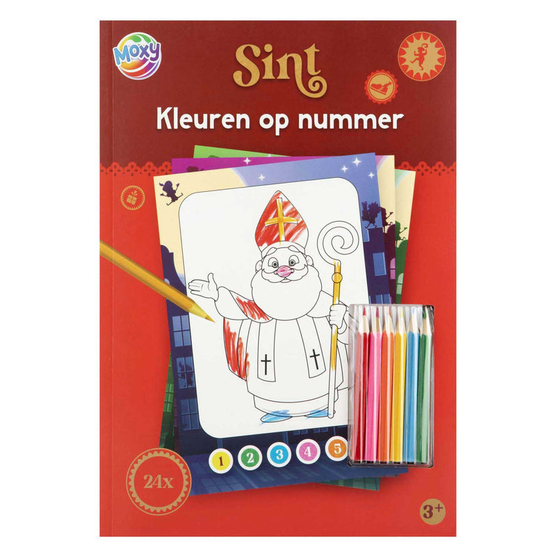 Sinterklaas colora per numero con 6 matite