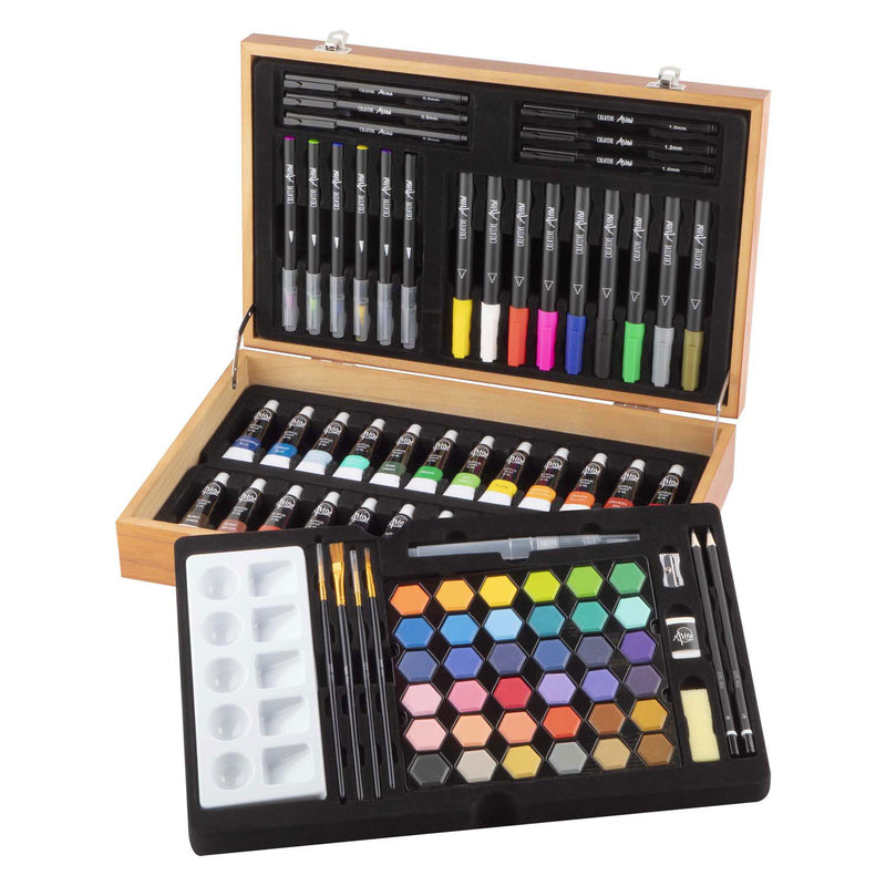 Valigetta da disegno in legno di lusso Creative Craft Group - 92 pezzi