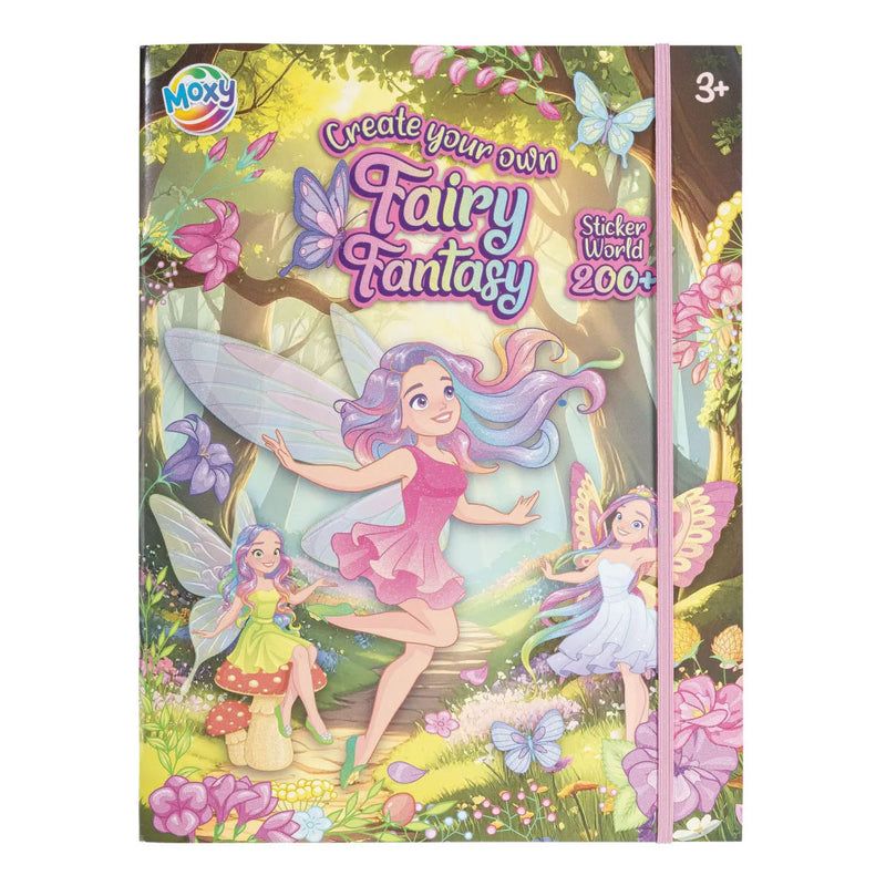 Libro mundial de pegatinas de fantasía de hadas de grupo de manualidades creativas - +200 pegatinas