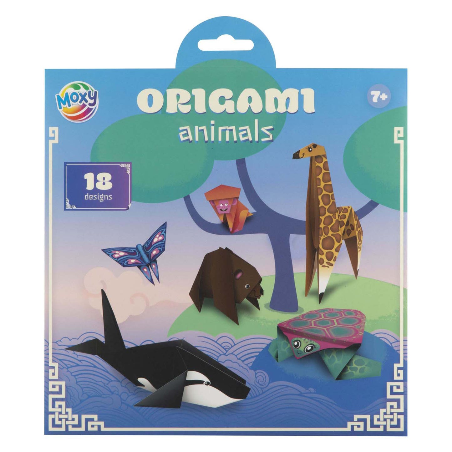 Grupo de manualidades creativas origami 19,5x19,5cm - 12 hojas y 18 diseños