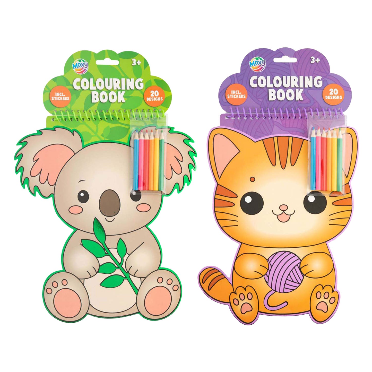 Libro da colorare Moxy a forma di animale + matite