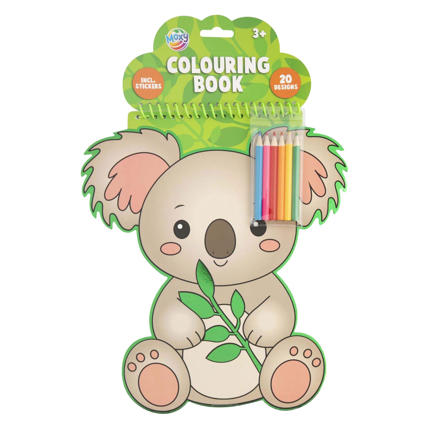 Libro da colorare Moxy a forma di animale + matite