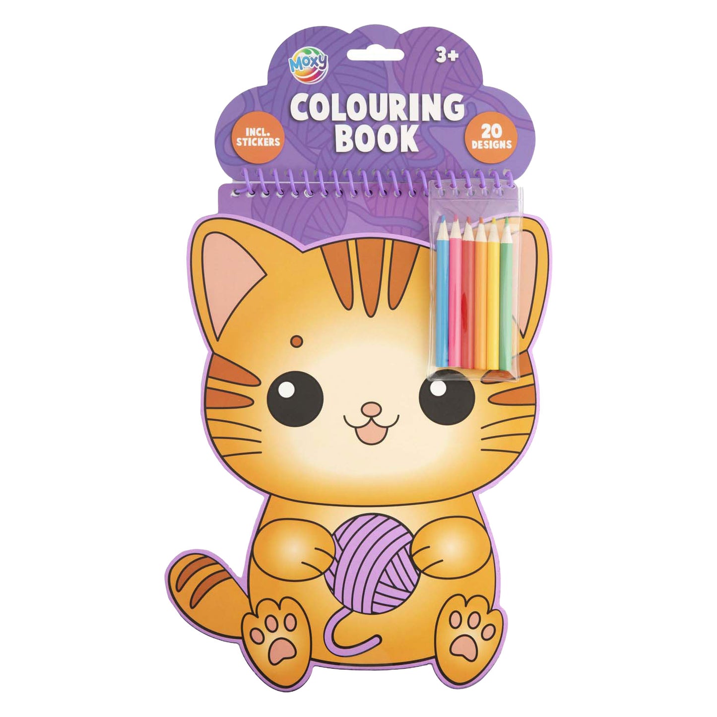 Moxy animal shape coloring book + pencils