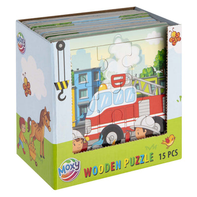 Puzzle wood mini 9 pieces 5 assorti