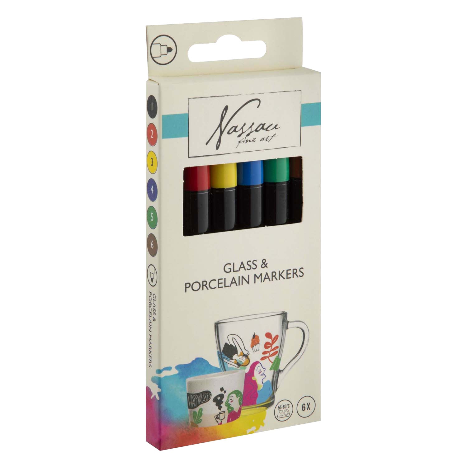 Pennarelli per vetro-porcellana Nassau Creative Craft Group - 6 pz.