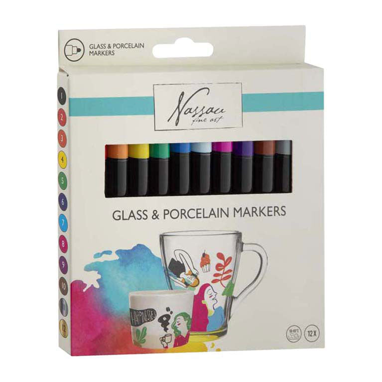 Felt -pens vetro e porcellana 12 pezzi