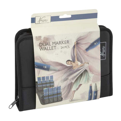 Estuche para rotuladores Nassau de Creative Craft Group con 24 rotuladores dobles redondos
