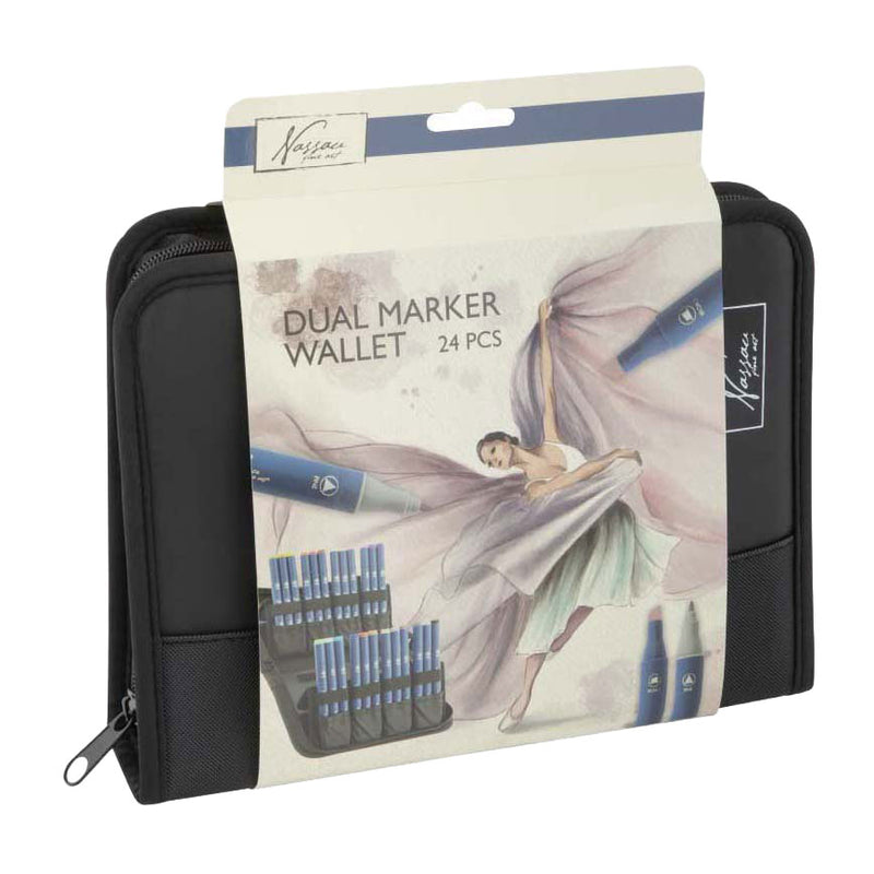 Nassau fine art nassau markeretui met 24 ronde dual markers