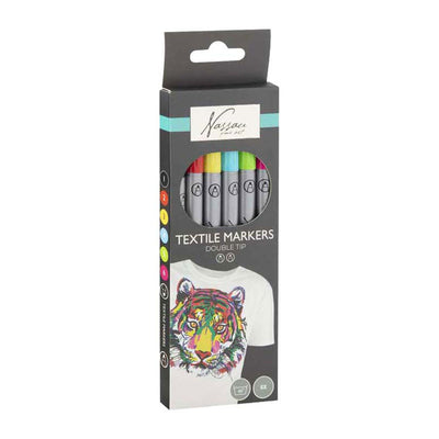 Creative craft group nassau textile dual markers - 6 pcs.