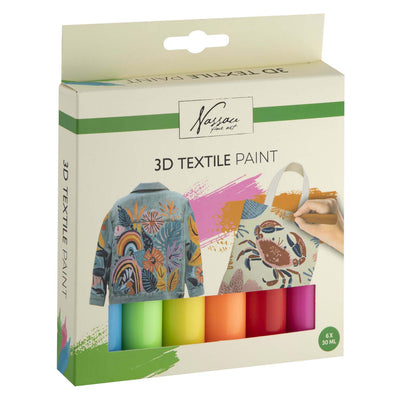 Juego de pintura textil 3D Creative Craft Group Nassau - 6 piezas.