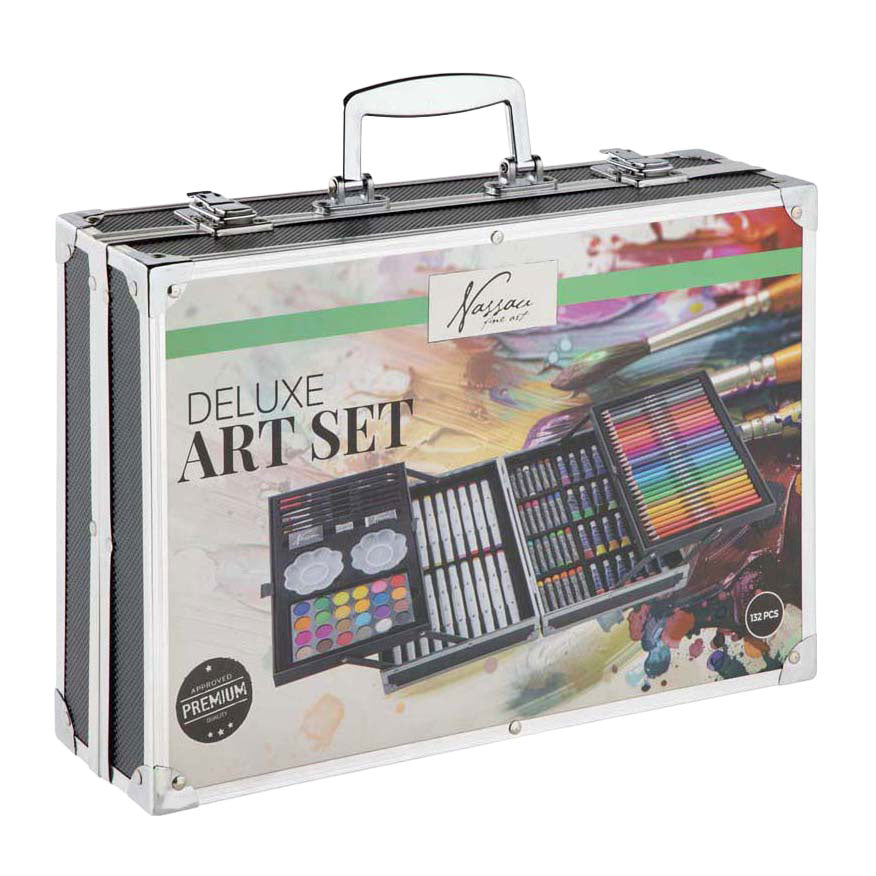 Juego de dibujo con estuche para pintura Nassau de Creative Craft Group - 132 piezas.
