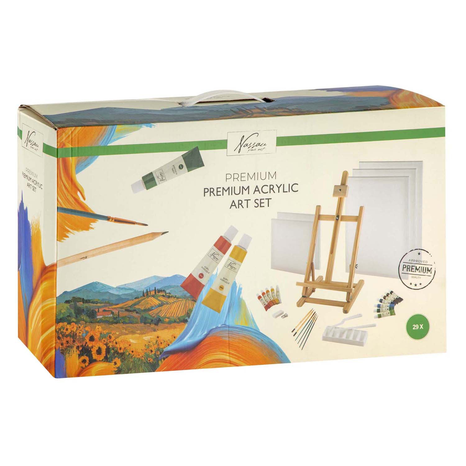 Juego de arte acrílico premium de Creative Craft Group Nassau - 28 piezas.