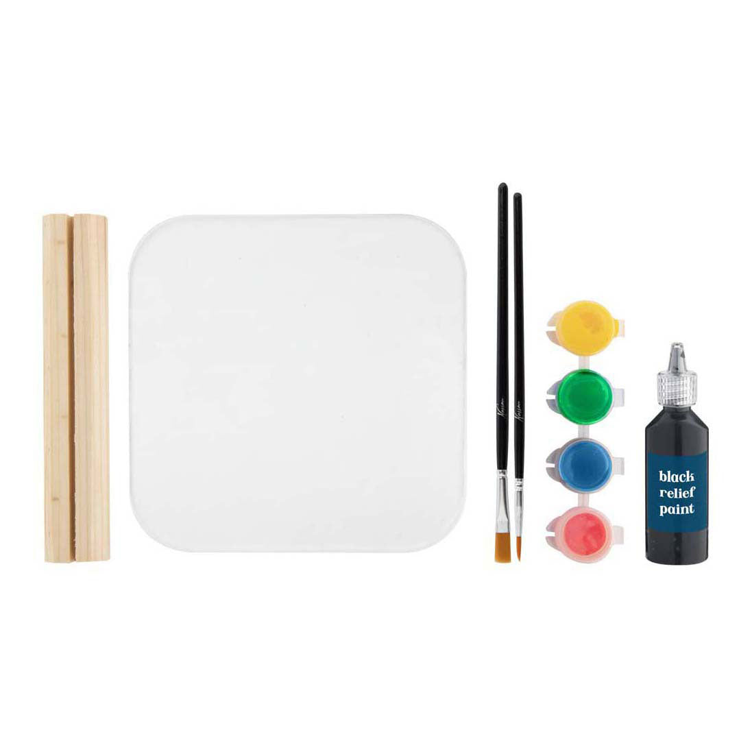 Grupo de manualidades creativas para pintar azulejos y vidrieras - incl. 4 colores de pintura 2 pinceles