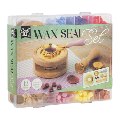 Creative craft group wax seal set - incl. 12 colours, 2 stamps spoon