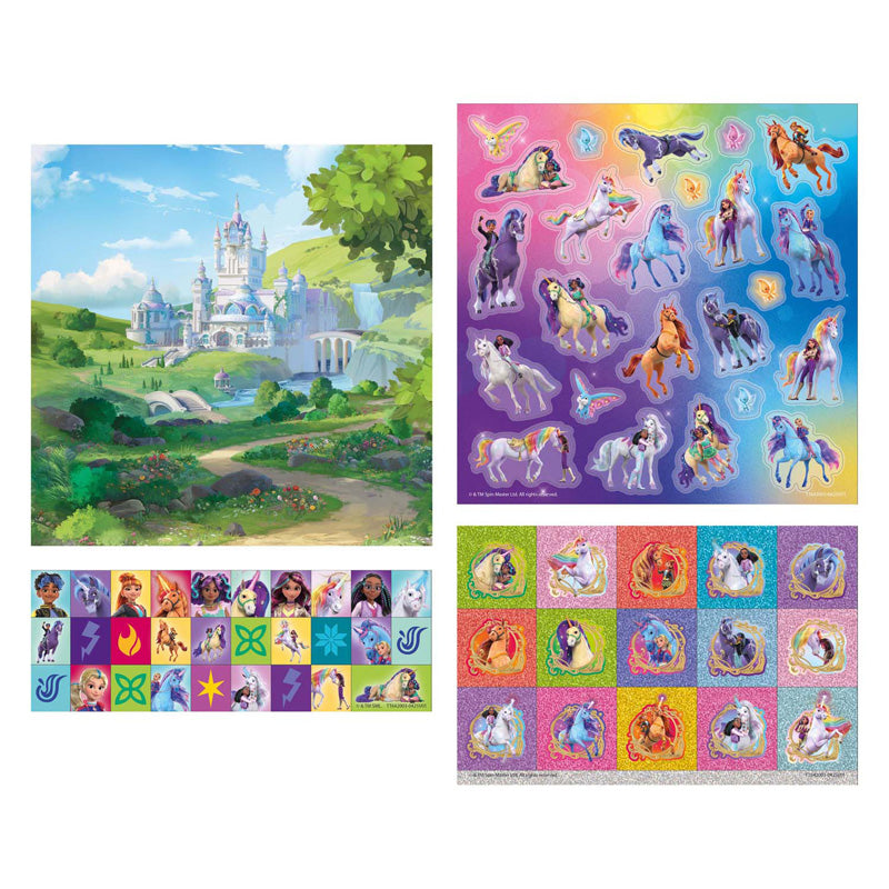 Set di adesivi Creative Craft Group Totum Unicorn Academy - 3 fogli + 1 sfondo
