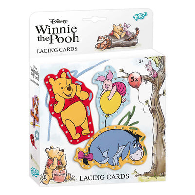 Creative craft group totum winnie the pooh stringing cards incl. laces - 5 pcs.