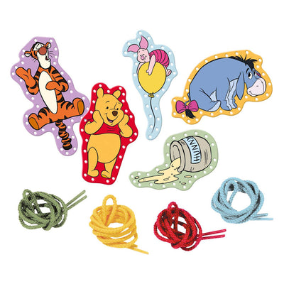 Creative craft group totum winnie the pooh stringing cards incl. laces - 5 pcs.