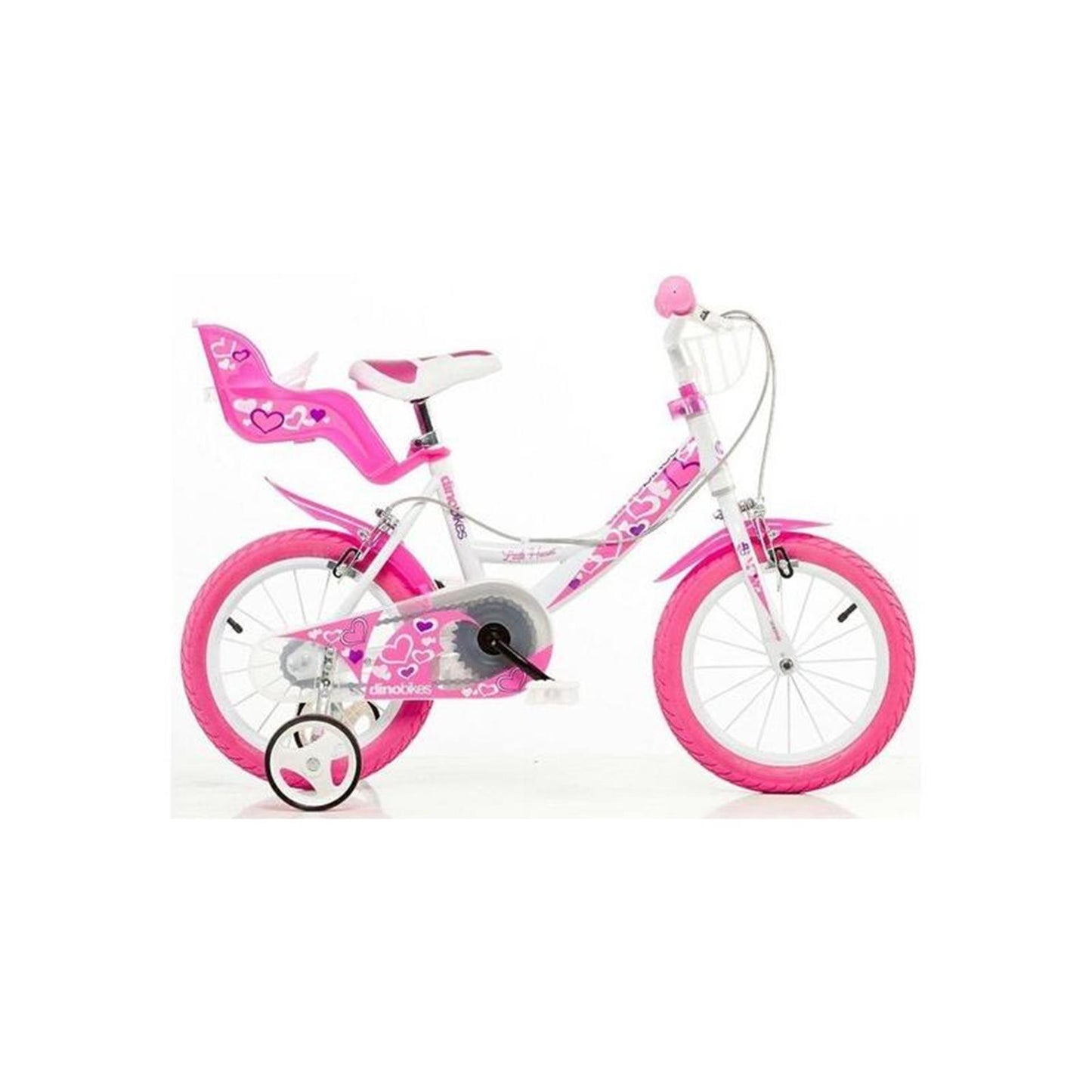 Dino Little Heart 16 Inch 31 cm Meisjes Knijprem Wit Roze