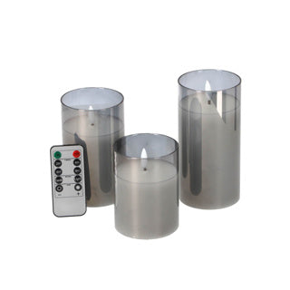 Set 3 candele LED per la casa quotidiana con telecomando | 4 pezzi