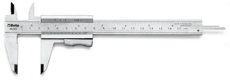 Beta sliding gauge made from hardened stainless steel in leather sheath 1650 150 - 016500001
