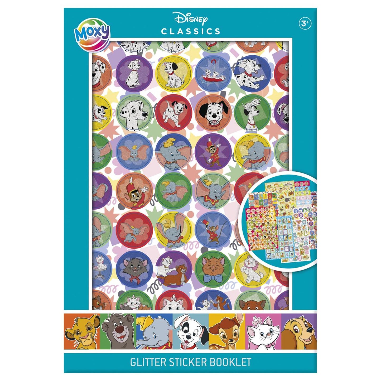 Libro de pegatinas con purpurina de disney moxy