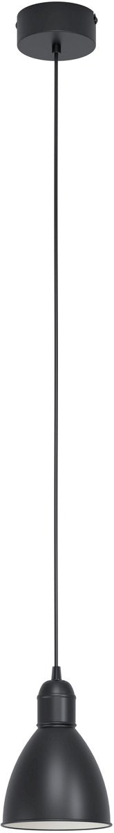 Eglo vintage priddy hanglamp - 1 lichts - ø15.5 cm - zwart, wit
