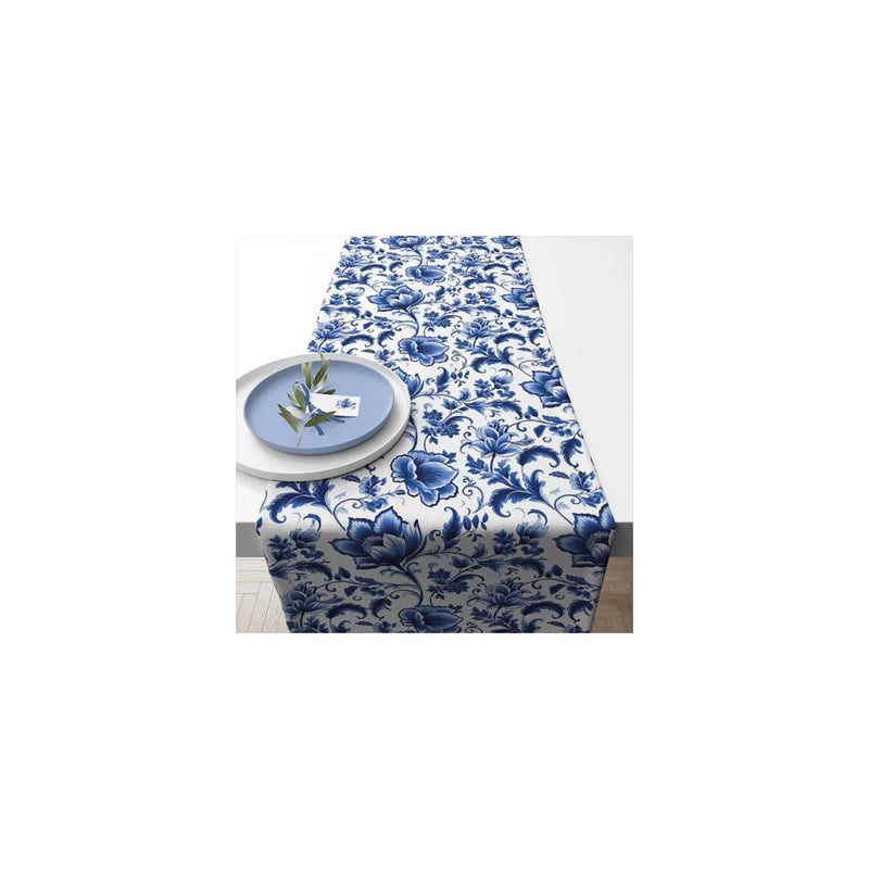 Ambiente tafelloper 40x150cm delft blauw florals